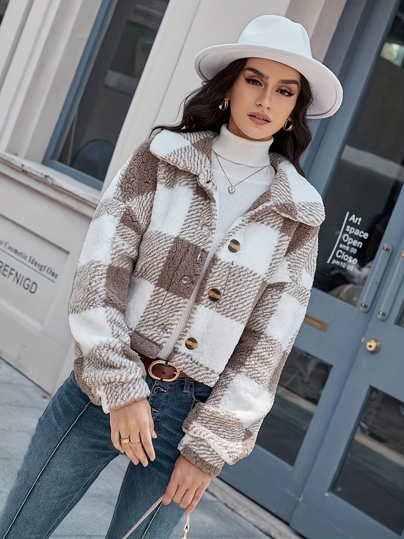 Molly - Teddy Plaid Coat