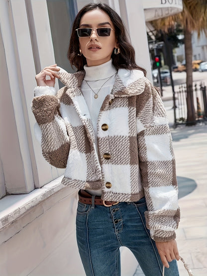 Molly - Teddy Plaid Coat