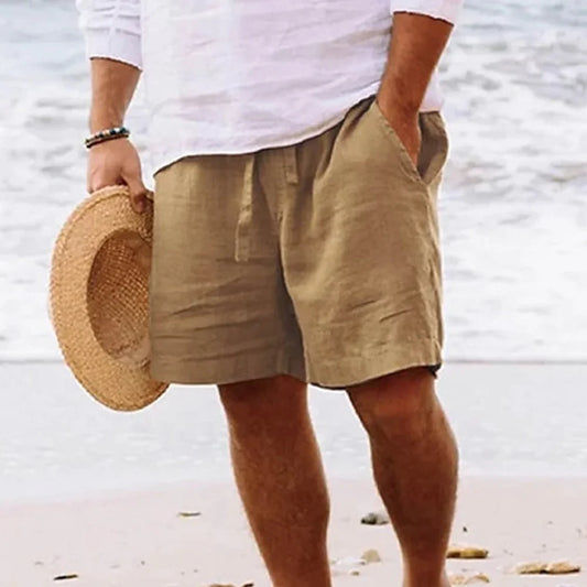 Adam | Men's Casual Cotton Linen Breathable Beach Shorts