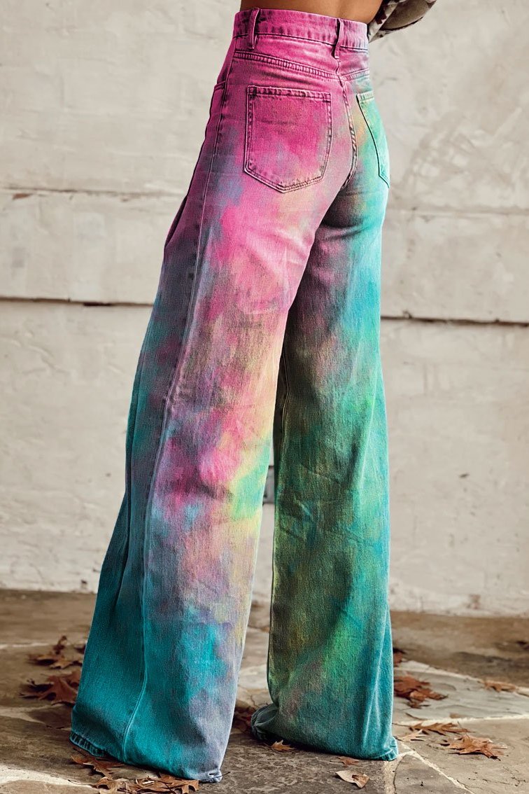 Women's Prism Glow Print Casual Wide Leg Pants