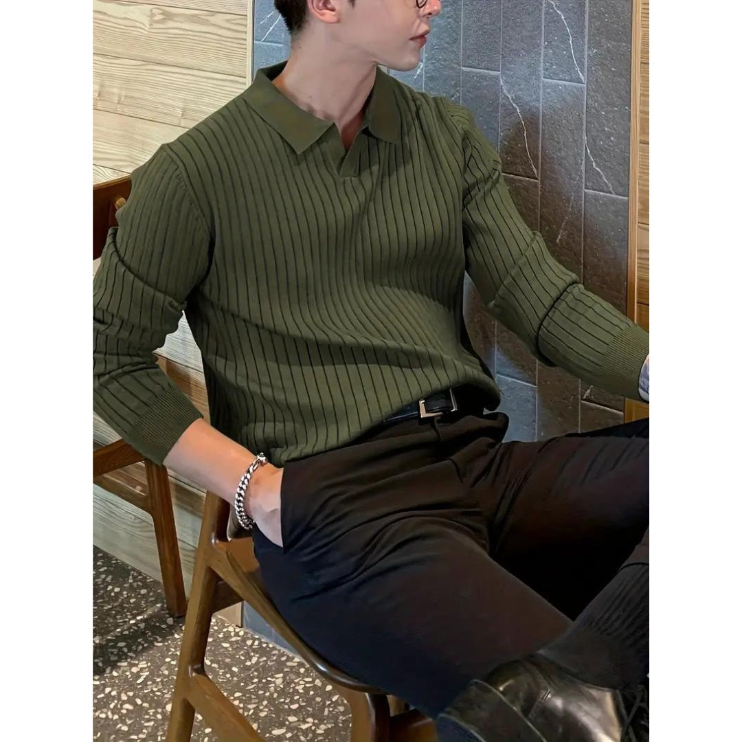 Tristan™ - Textured Long-Sleeve Polo