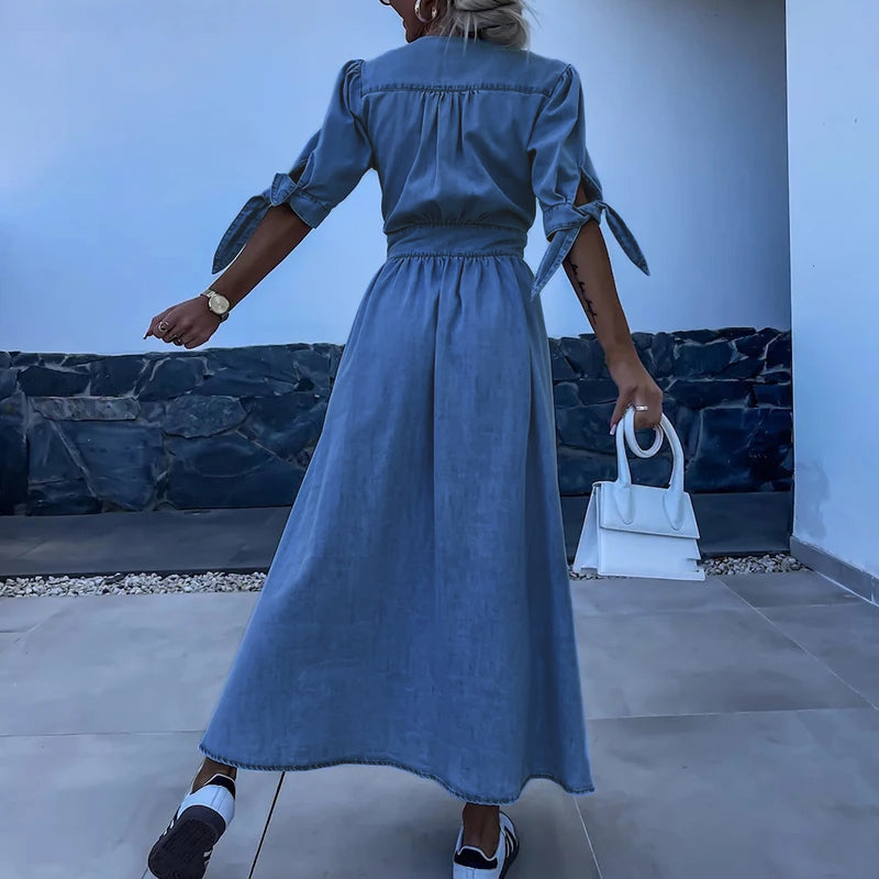 Oliva™ - Elegant Denim Dress