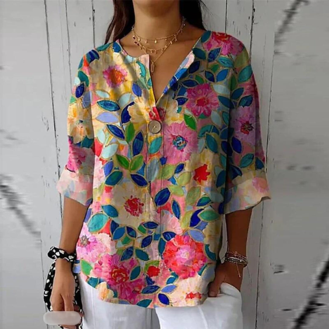 Kyara - Casual Blouse with Floral Print