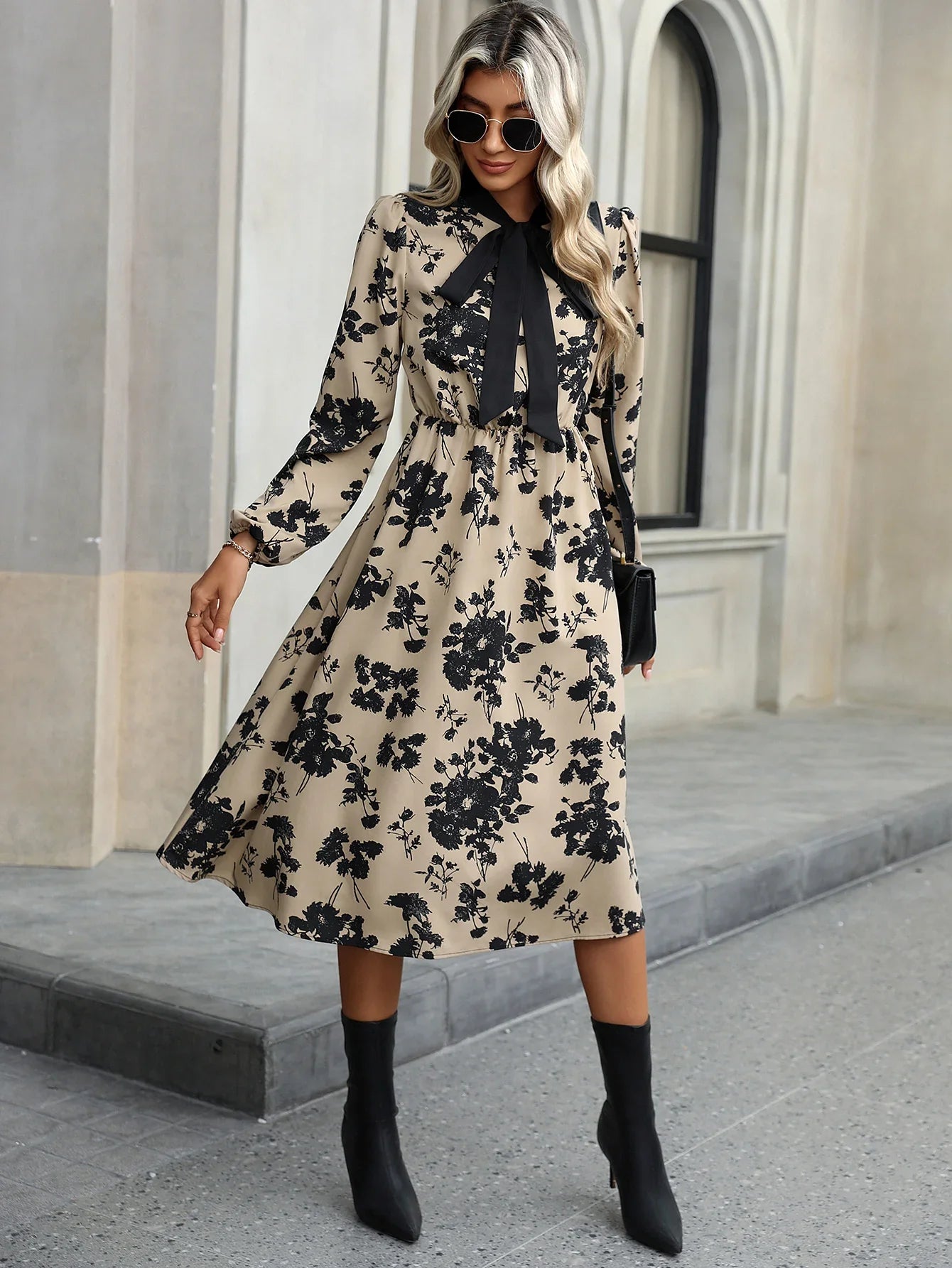 Paris™ Bow-Tie Print Dress