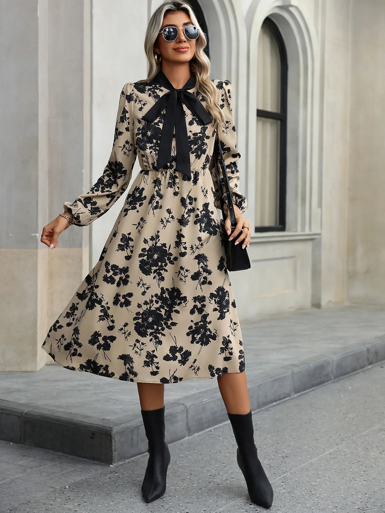 Paris™ Bow-Tie Print Dress