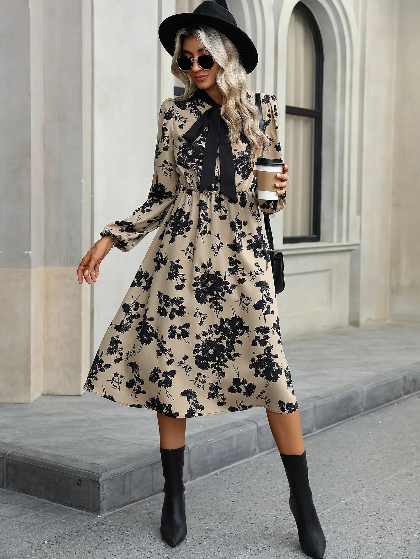 Paris™ Bow-Tie Print Dress