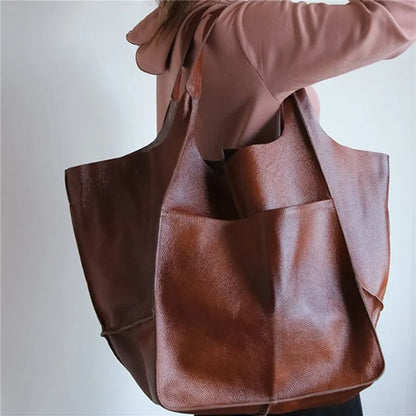 MILLICENT | OVERSIZED LEATHER TOTE BAG