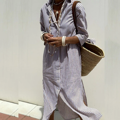 Sophie - elegant striped shirt dress