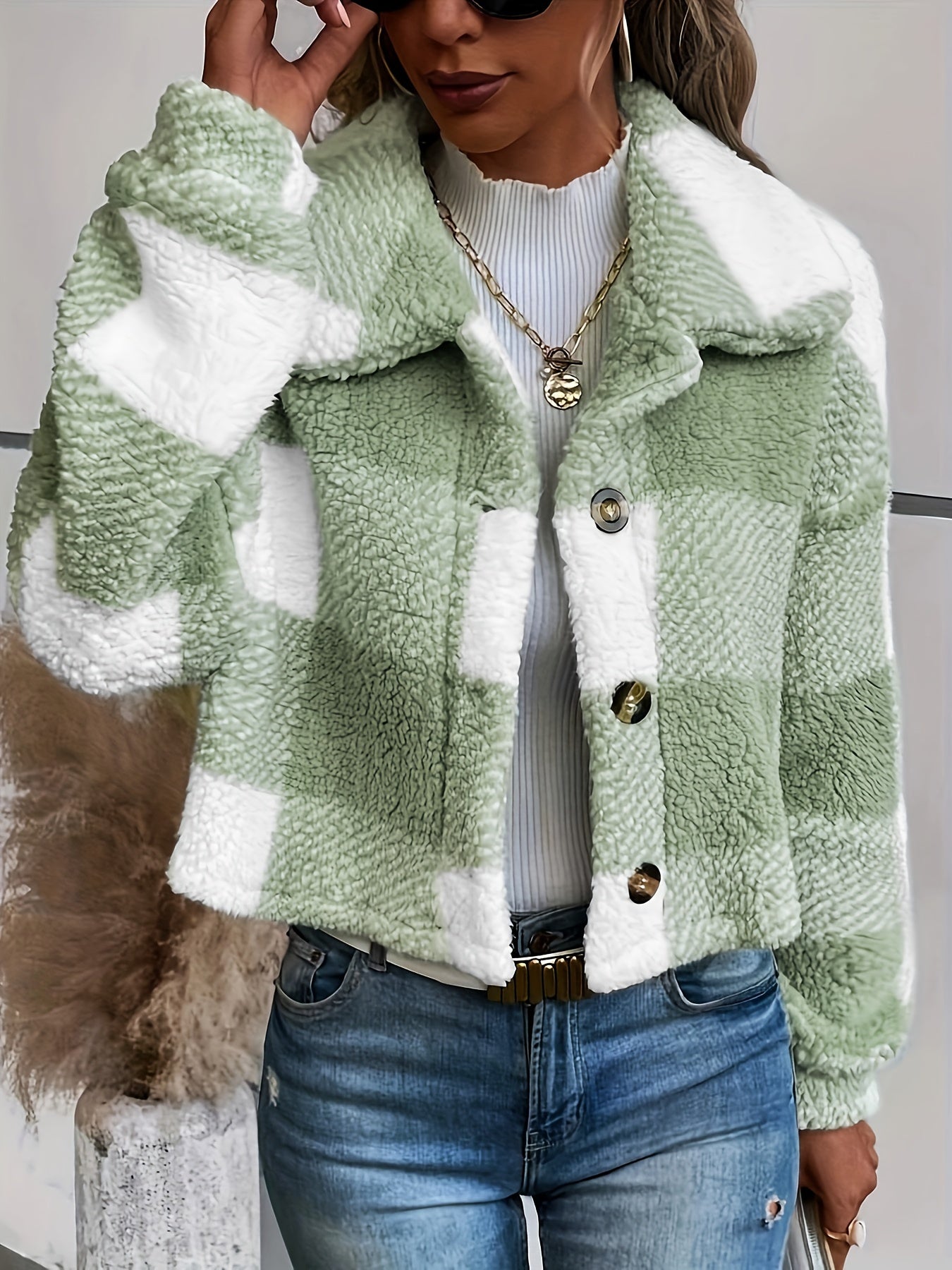 Molly - Teddy Plaid Coat